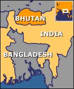 map of bhutan