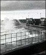 Storm-lashed sea front   Environment Agency