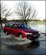 Car in flood   PA