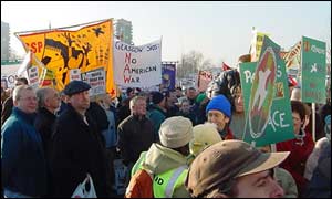 Marchers on route