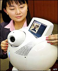 Toshiba's prototype model of the home use robot ApriAlpha