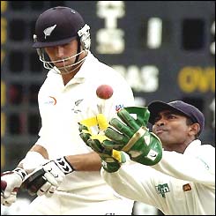 New Zealand skipper Stephen Fleming  is caught out 