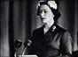 The Queen making her speech at Gatwick Airport