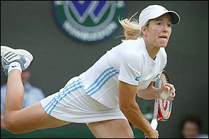 Justine Henin-Hardenne  in action 