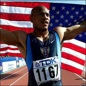 Maurice Greene picks another gold medal for the USA in the  100m 