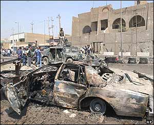 Burned out cars
