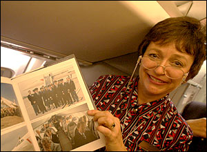 Flight attendant Martine Bell on one of her last Concorde flights after 22 years service, by Johnathan Safford from Florida, USA