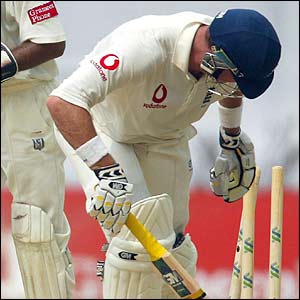 Marcus Trescothick is dismissed for  27