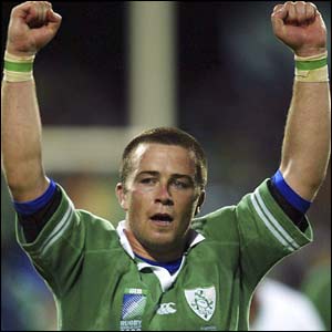 Marcus Horan celebrates  Ireland's close win 