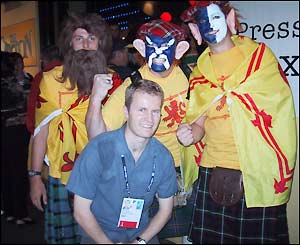 Your correspondent mingles with the Scotland fans