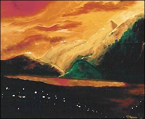 Sunset over Yr Eifl by Karen Jones