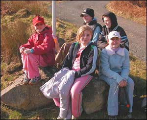 Robert, Russel, Nia, Becks, Fiona and Natasha from Penrhyndeudraeth walking in the Vale of Ffestiniog  (Dave Thurlow)