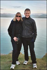Gerallt Williams and wife Sian, who now live in USA, at Llanddwyn Beach, Anglesey
