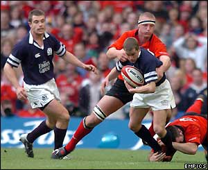 Scotland's Chris Paterson is tackled
