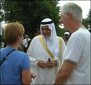 Prince Turki doing the rounds at the event - he said the exercise had been a  success 