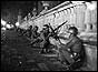 Mexican troops crouch in the Tlatelolco during the violence