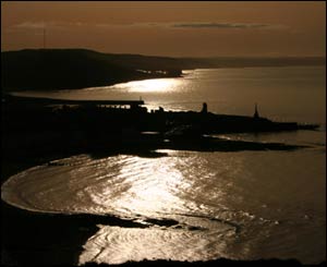 Aberystwyth from the top of Constitution Hill, sent by Peter Lewis from Canton, Cardiff