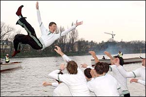 Cambridge cox  Kenelm Richardson is thrown into the river 