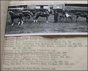 Dr Davies' grandparents on their way to the 1904 show, with the record of their entry 