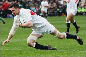 Martin Corry scores the first try of the match
