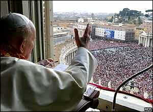 Pope waving