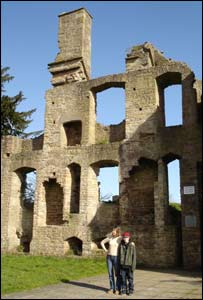 Kate and Toby by the ruins of the Procurators House near Magor, sent by John Parker from Cardiff