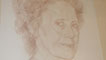 Portrait of Aeronwy Thomas, daughter of poet Dylan Thomas, by Gordon Stuart