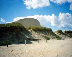 At Utah beach there is now a museum which has been designed to resemble a gun emplacement