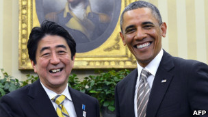 日本首相安倍晋三与美国总统奥巴马