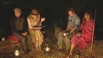 The presenters round the camp fire