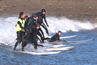 surfing the river