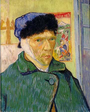 Self Portrait with Bandaged Ear by Vincent Van Gogh