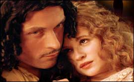 Nell Gynne in King Charle's arms in the BBC series