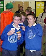 Picture: Kids at the school enjoying their healthy snacks