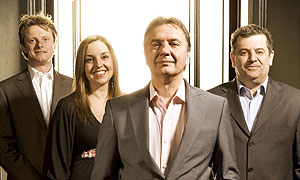 Raymond Blanc and his inspectors. From left: Lee Cash, Sarah Willingham, Raymond, and John Lederer