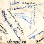 Signatures of all the girls, Platoon Commander and NCOs on passing out of ATS 3 Platoon D Company at No 7 Training Centre, Guildford, 1944 Signatures of all the girls, Platoon Commander and NCOs on passing out of ATS 3 Platoon D Company at No 7 Training Centre, Guildford, 1944