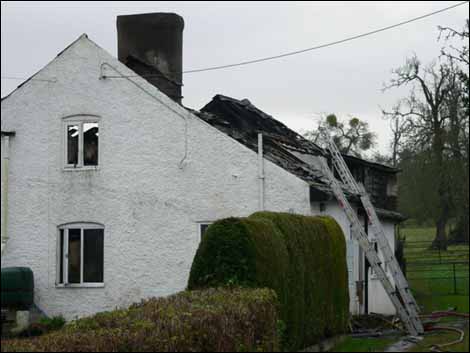 Fire at a house in Withington