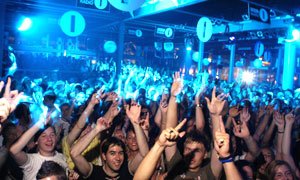 Clubbers in Ibiza club Space