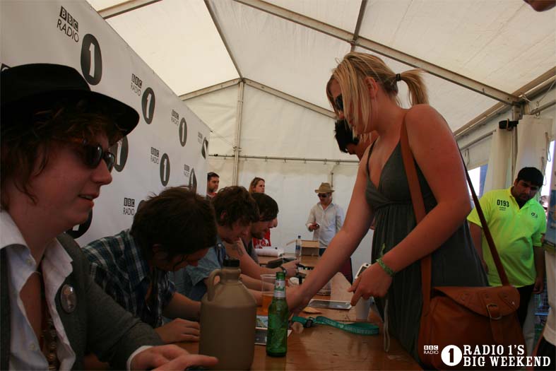 The Kooks in the signing tent