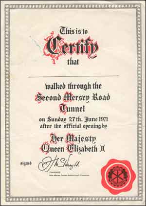 Tunnel walk certificate