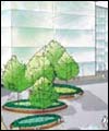 Trees in front of the station