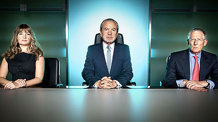 l-r: Karren Brady, Lord Sugar and Nick Hewer