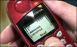 Texting on a mobile phone 