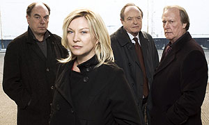 New Tricks: Amanda Redman plays Detective Superintendent Sandra Pullman; Alun Armstrong plays Brian Lane; James Bolam plays Jack Halford and Dennis Waterman plays Gerry Standing