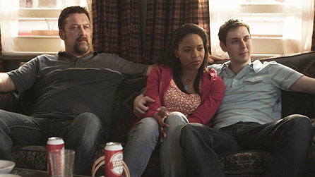 Ian Burfield as Mike, Nathasha Stokes as Gaye and Blake Harrison as Barney