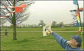 Picture: the finished kite in the sky