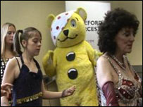 Pudsey practising his belly dancing