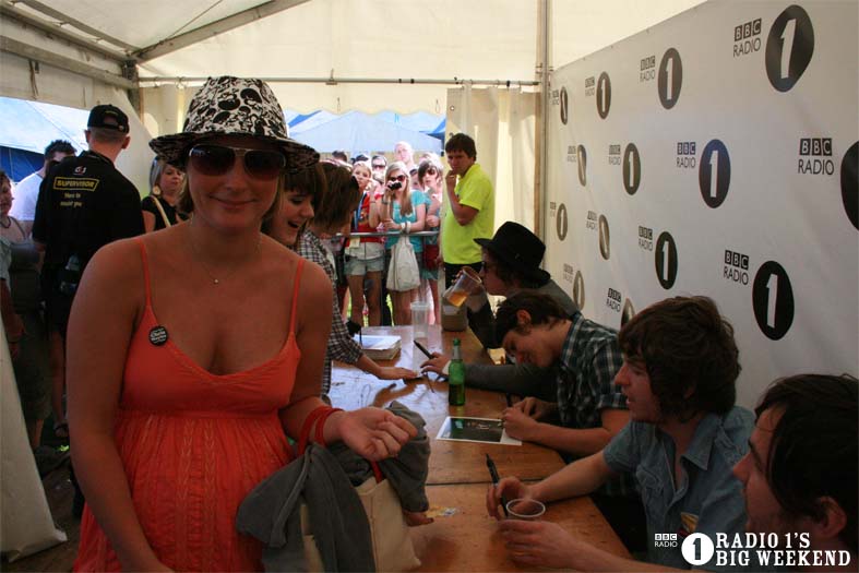 The Kooks in the signing tent