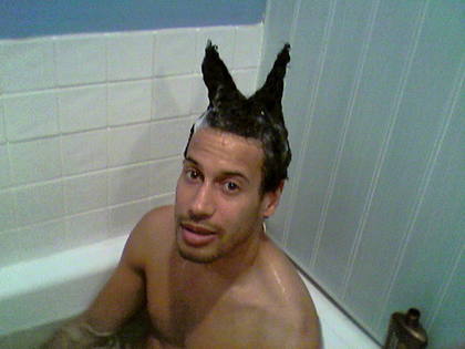 Bathtime with Satan!
