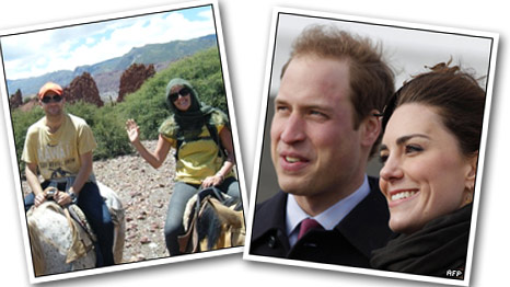 David and Jennifer (left picture) and Prince William and Kate Middleton